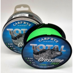 Carp'R'Us - TOTAL CROSSLINE CAST GREEN 0,30mm - 1200m - 6,8kg/15lb - żyłka główna fluo