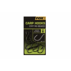 FOX - Carp Hooks Stiff Rig Beaked Size 6 - Haki Karpiowe