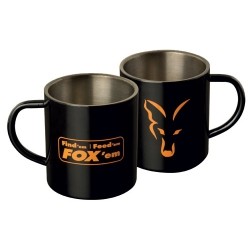 Fox - Stainless Black Mug 400ml - Metalowy kubek