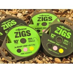 Korda - Ready Zigs 10 Barbed Size 10/360cm/3 Zigs On Spool - gotowe przypony