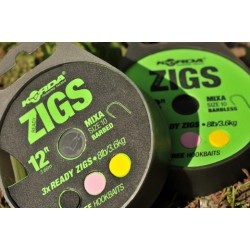 Korda - Ready Zigs 12 Barbed Size 10/360cm/3 Zigs On Spool - gotowe przypony